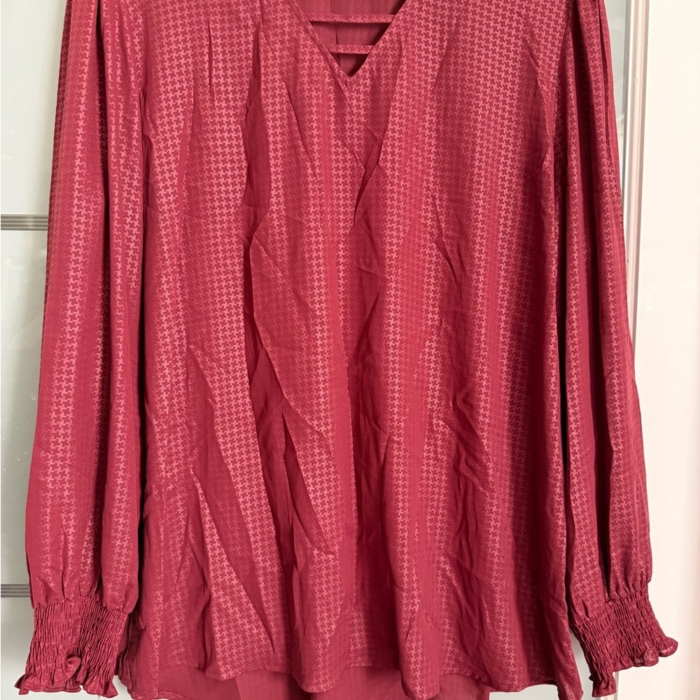 Chic Women's Blouse in Rich Red